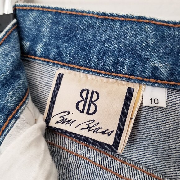 Vintage Bill Blass High Waist Pleated Front Mom Jean 10 Stone Wash Tapered Leg - Picture 9 of 16